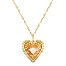 Glanzstücke München Halskette Herz Sterling Silber Rosenquarz in Gelbgold Ketten Damen