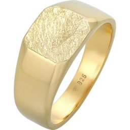 KUZZOI KUZZOI Ring Basic Siegelring Herren Quadrat Matt 925 Silber Ringe