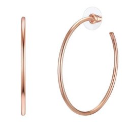 Lulu & Jane Creolen Metall-Legierung in Roségold Damen