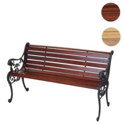 Gartenbank HWC-F98, Sitzbank Parkbank Holzbank, 3-Sitzer Gusseisen Holz 160cm 22kg ~ Variantenangebot