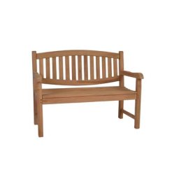 MiaMöbel Teak Bank mit Armlehne 150cm Massivholz Teak Modern