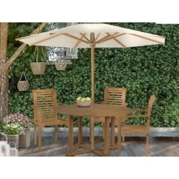 MiaMöbel Teak Esstisch 120cm - rund Massivholz Teak Modern