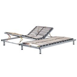 Lattenrost Birkenholz Metall 2x 90x200 cm Doppel maneull verstellbar 4 individuelle Verstellpunkte 26 Federleisten für Einzelbett Kinderzimmer