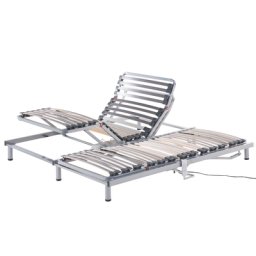 Lattenrost Set Birkenholz Metall 90 x 200 cm elektrisch verstellbar 8 Verstellpunkte 2x 26 Federleisten für Einzelbett Kinderzimmer