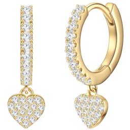 Glanzstücke München Creolen Herz Sterling Silber Zirkonia in Gelbgold Damen