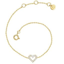 Glanzstücke München Armband Herz Sterling Silber Zirkonia in Gelbgold Armbänder & Armreife Damen