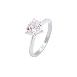 Elli Elli Ring Herz Zirkonia Verlobungsring Solitär 925 Silber Ringe Damen