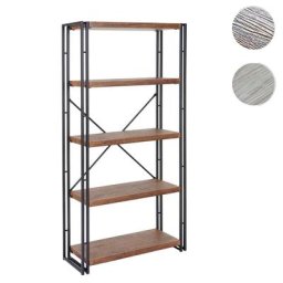 Bücherregal HWC-A27, Standregal Wohnregal, 165x80cm 3D-Struktur 5 Ebenen, Wildeiche-Optik ~ Variantenangebot