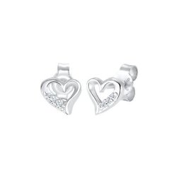 Elli DIAMONDS Elli DIAMONDS Ohrringe Herz Liebe Diamant (0.03 ct.) 925 Silber Damen