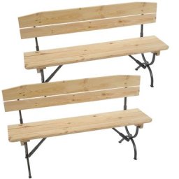 2er-Set Bank mit Lehne für Biertischgarnitur Festzeltgarnitur Linz, natur ~ Variantenangebot