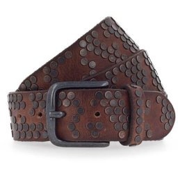 b.belt Nietengürtel Leder Gürtel Braun Damen
