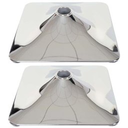 2er-Set Fußteller Fußplatte Fuß für Barhocker Barstuhl Drehstuhl Esszimmerstuhl, rechteckig chrom Ø 37,5cm ~ Variantenangebot