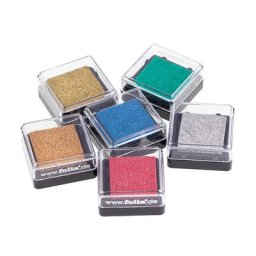 folia Stempelkissen-Set Metallic, 2,4 x 2,4 cm, 6 Stück
