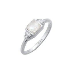 Elli PREMIUM Elli PREMIUM Ring Mondstein Quadrat Vintage 925 Silber Ringe Damen