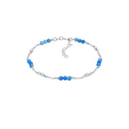 Elli Elli Armband Kugel Achat Bead Blau Sommer 925er Silber Armbänder & Armreife Damen