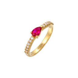 Elli Elli Ring Synthetischer Rubin Zirkonia 925 Silber Ringe Damen