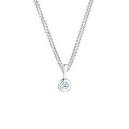 Elli DIAMONDS Elli DIAMONDS Halskette Kreis Solitär Rund Diamant (0.03 ct.) 925 Silber Ketten Damen