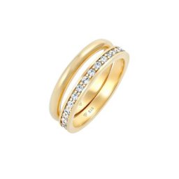Elli Elli Ring Kristalle Memoire Bandring Basic 2er Set 925 Silber Ringe Damen