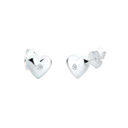 Elli DIAMONDS Elli DIAMONDS Ohrringe Herz Liebesbeweis Diamant (0.03 ct.) 925 Silber Damen