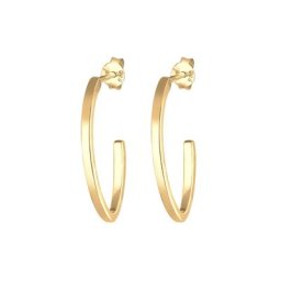Elli Elli Ohrringe Creole Oval Geo Basic Trend Blogger 925 Silber Creolen Damen
