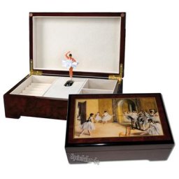 Holz Spieluhr Bildlackschatulle mit Ballerina für Erwachsene Schwanensee