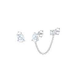 Elli Elli Ohrringe Stecker Zirkonia Kristalle Tropfen-Form 925 Silber Damen