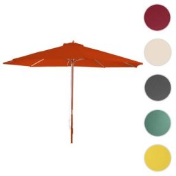 Sonnenschirm Florida, Gartenschirm Marktschirm, Ø 3,5m Polyester/Holz 7kg ~ Variantenangebot