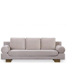3-Sitzer-Sofa OMNIGHT - 3-Sitzer-Sofa, Samt in Lafayette Taupe & Holz, B220