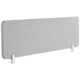 Schreibtisch Trennwand Hellgrau Stoff PET Kunststoff 180 x 40 cm zum Aufstellen Klemmen Schallschutz Sichtschutz Pinnwand Büro Home Office