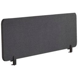 Schreibtisch Trennwand Dunkelgrau Stoff PET Kunststoff 130 x 40 cm zum Aufstellen Klemmen Schallschutz Sichtschutz Pinnwand Büro Home Office