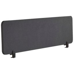 Schreibtisch Trennwand Dunkelgrau Stoff PET Kunststoff 180 x 40 cm zum Aufstellen Klemmen Schallschutz Sichtschutz Pinnwand Büro Home Office