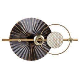 Wanddekoration Schwarz und Gold Eisen Kreise Einteilig Handgemacht Modern Wandobjekt Wanddeko für Schlafzimmer Wohnzimmer Flur Küche Esszimmer