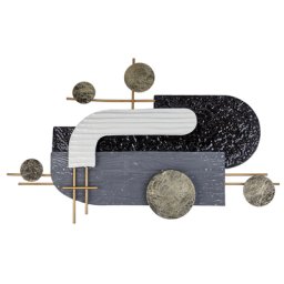 Wanddekoration Schwarz und Gold Eisen Geometrisch Einteilig Handgemacht Modern Wandobjekt Wanddeko für Schlafzimmer Wohnzimmer Küche Esszimmer