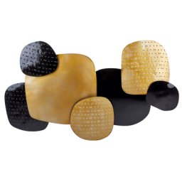 Wanddekoration Schwarz und Gold Eisen Geometrisch Einteilig Handgemacht Modern Wandobjekt Wanddeko für Schlafzimmer Wohnzimmer Küche Esszimmer