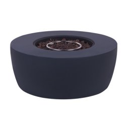 Feuerstelle Dunkelgrau Leichtbeton in Zement-Optik Rund Modern Gartenausstattung Garten Terrasse