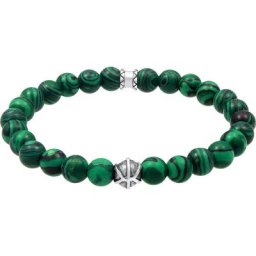 KUZZOI KUZZOI Armband Herren Oxidiert Achat Malachit Look 925er Silber Herrenschmuck