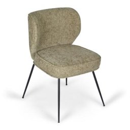 Stuhl WAYNE - Polsterstuhl, Tweed in Taupe & schwarzes Metall