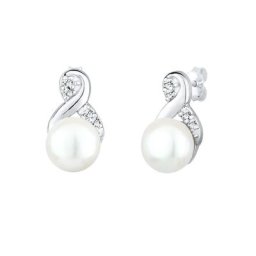 Elli Elli Ohrringe Infinity Perle Kristalle 925 Silber Damen
