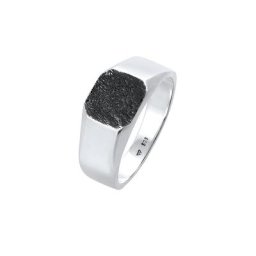 KUZZOI KUZZOI Ring Basic Siegelring Herren Quadrat Matt 925 Silber Ringe