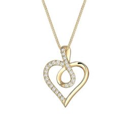 Elli Elli Halskette Infinity Unendlichkeit Herz Zirkonia Silber Ketten Damen