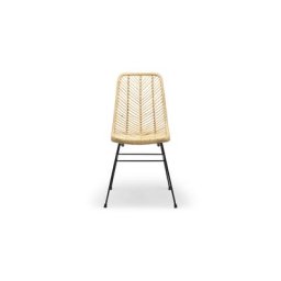 Stuhl GIA - Stuhl, naturbelassenes Rattan & schwarzes Metall