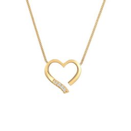 Elli DIAMONDS Elli DIAMONDS Halskette Herz Liebe Diamant (0.055 ct.) 925 Silber Ketten Damen