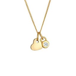 Elli DIAMONDS Elli DIAMONDS Halskette Herz Solitär Diamant (0.03 ct) 585 Gelbgold Ketten Damen