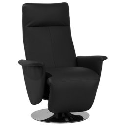 Sessel Schwarz Kunstleder Metall Wohnzimmer