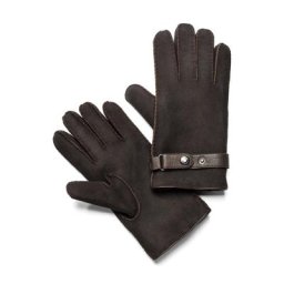 Walbusch Herren Lammfellhandschuh einfarbig Braun