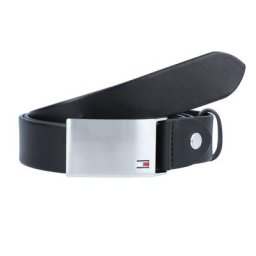 Tommy Hilfiger Plaque Gürtel Leder Schwarz Herren