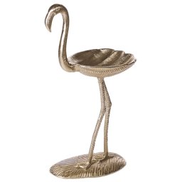 Dekofigur Schale in Gold aus Aluminium Flamingo Form 57 cm Dekoration Dekoschale Wohnaccessoires