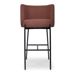 Barhocker RAY - Barhocker, Terracotta Blush & schwarzes Metall, H78