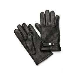 Walbusch Herren Hirschlederhandschuhe einfarbig Schwarz
