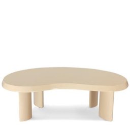 Couchtisch ANTONIO - Couchtisch mit organischen Formen, Holz in Beige, 80 x 110cm